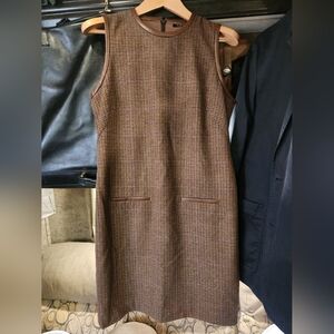 NWT $225 Lauren Ralph Lauren Checked Wool-Blend Shift Dress – Size 8